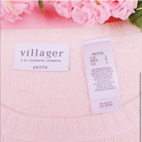 Pastel Pink Villager Bow Fairykei Angora Sweater - Picture 2 of 5